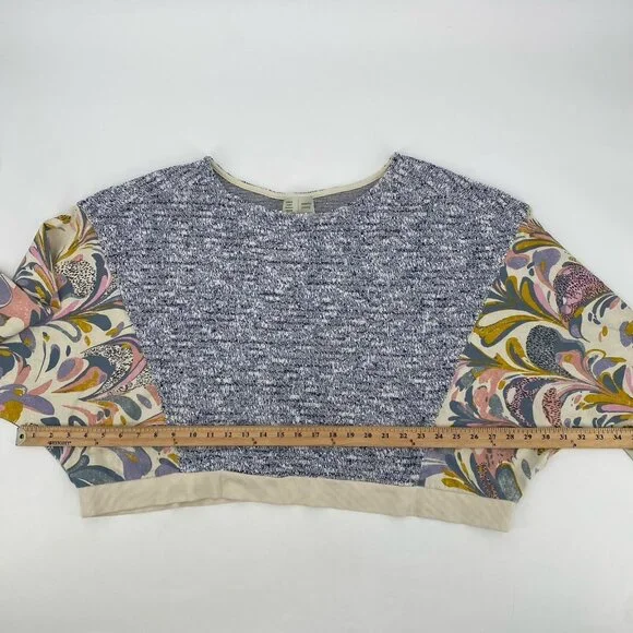 Saturday Sunday Anthropologie Size Large Sweatshirt Flora Printed Dolman - Picture 16 of 16